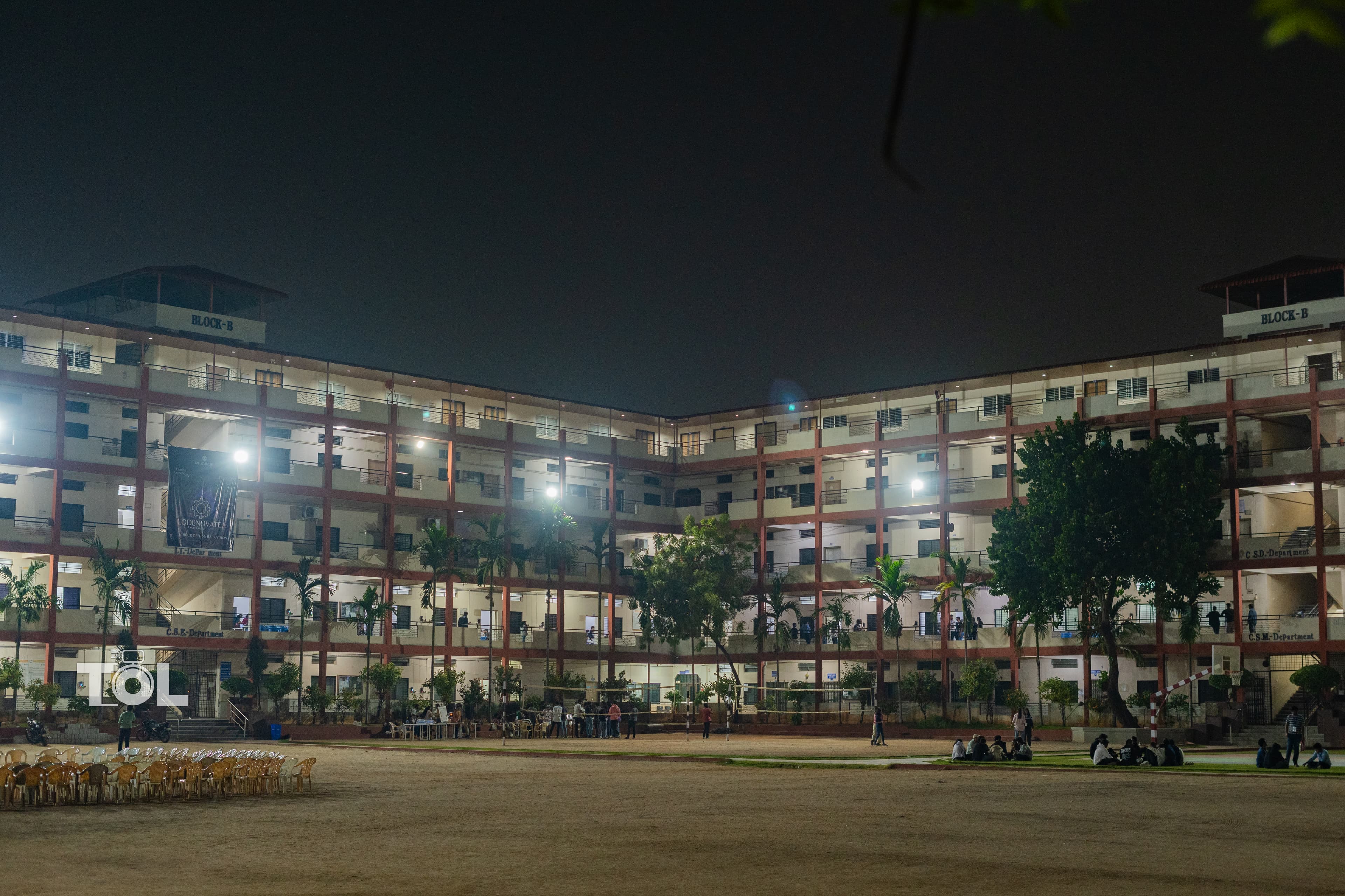 The KMIT campus during Codenovate at night