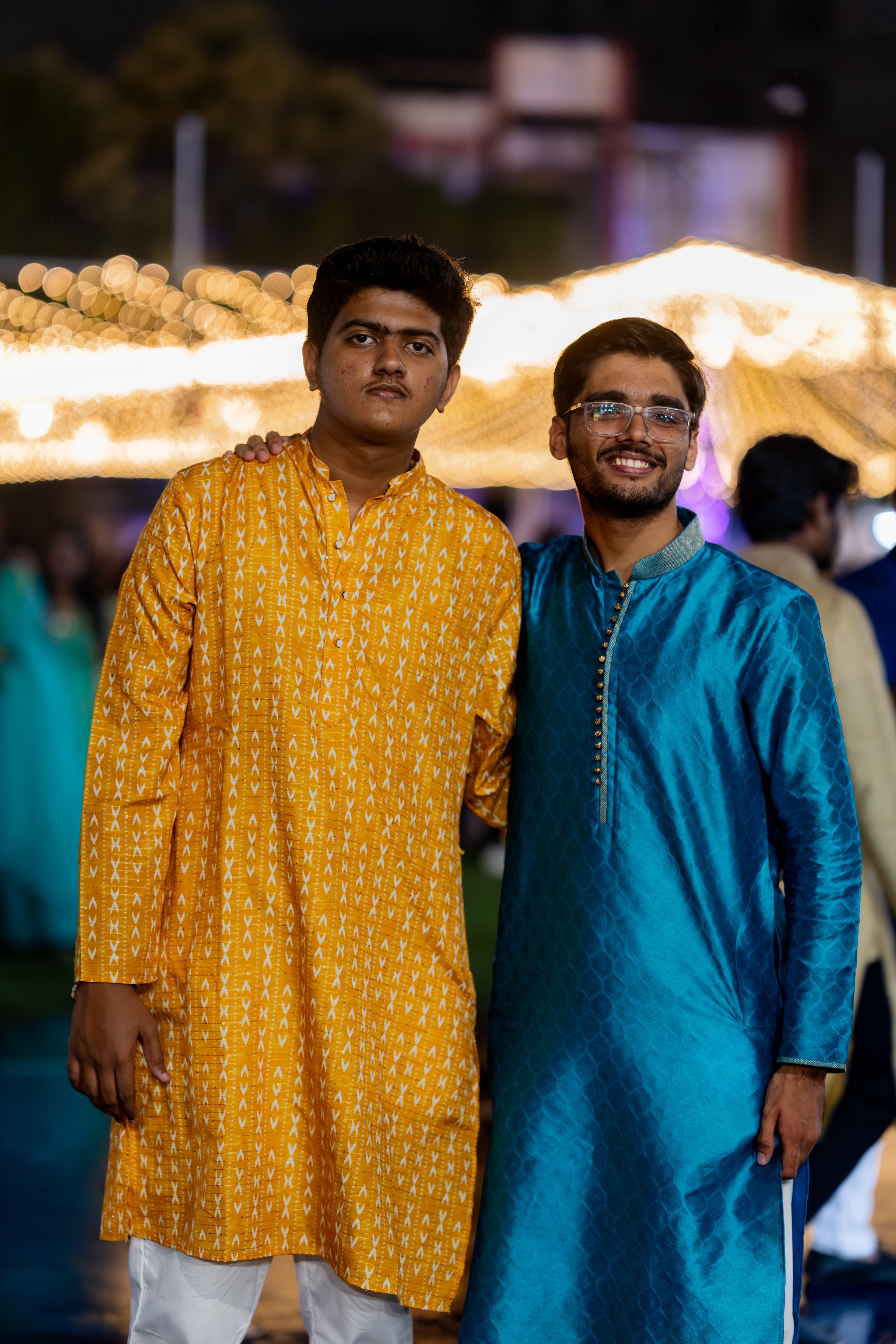 Two students dressed for the Navraas celebration
