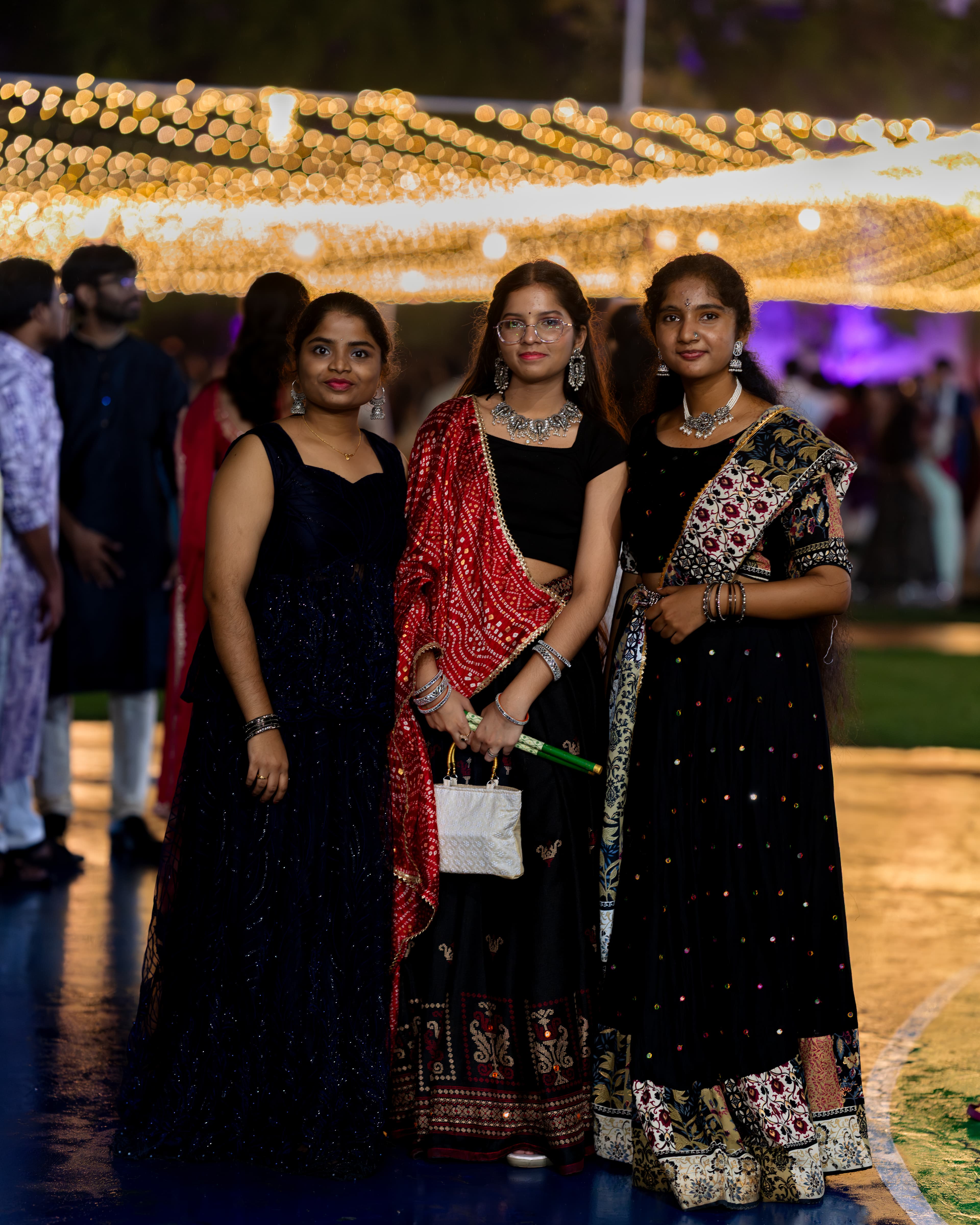Three students together during the Navraas celebration